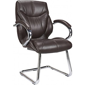 Geneva Brown Leather Faced Visitor Chair £247 -