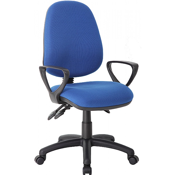 full lumbar 3 lever operator chair with adjustable arms