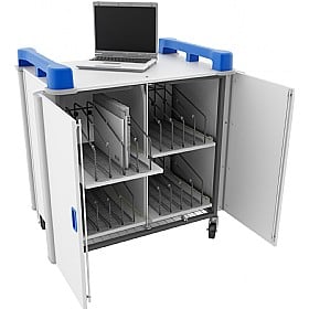 LapCabby 16V - 16 Vertical Laptop Store and Charging Trolley
