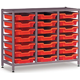Gratnells 3 Column Low 21 Tray Storage Rack