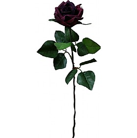 Single Stem Half Open Rose - Purple | Flowers