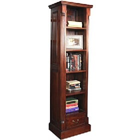 Argento Solid Mahogany Narrow Bookcase Wooden Office Bookcases