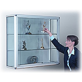 Wall Mounted Glass Display Cabinet with Sliding Door