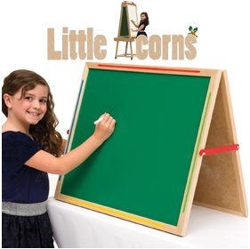 Little Acorns Solid Wood Share 'N' Write Desktop Whiteboard/Chalkboard