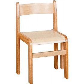 Natural Wooden Stacking Chairs (Pack of 2)