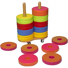 24 Donut Floor Cushions & Trolley
