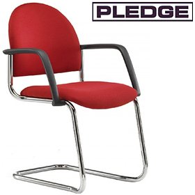 Pledge Arena Rounded Back Stackable Cantilever Conference Chair