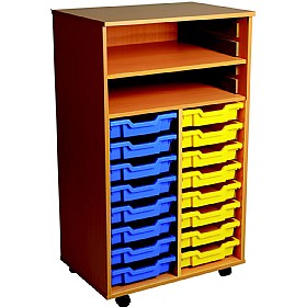 16 Tray Double Bay Mobile Storage Unit