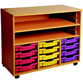 12 Tray Triple Bay Mobile Storage Unit