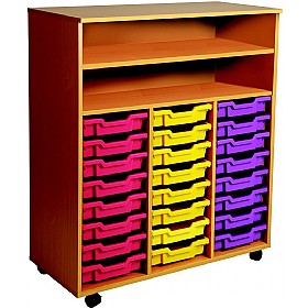 24 Tray Triple Bay Mobile Storage Unit