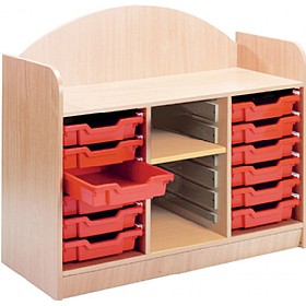 Stretton 12 Shallow Tray Storage Unit With Adjustable Shelf