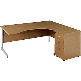 Solar Ergonomic Cantilever Corner Office Desks With Desk High Pedestal
