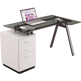 Arctic Ergo Glass Computer Desk