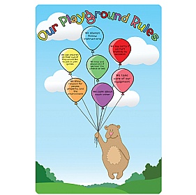Balloons Playground Rules School Sign