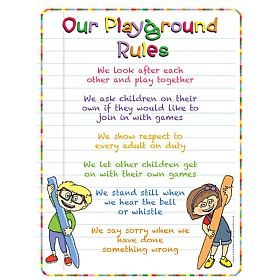Pencil Playground Rules School Sign