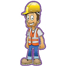 People At Work Construction Worker Sign