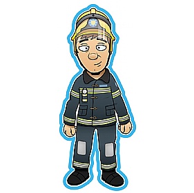 People At Work Fireman Sign