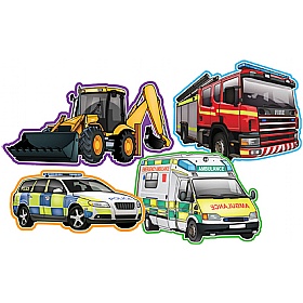Vehicles At Work Set Of 4 Signs