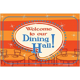 Welcome To Our Dining Hall Striped Sign