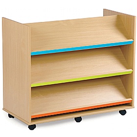 Bubblegum 3 Angled Coloured Shelves Library Unit