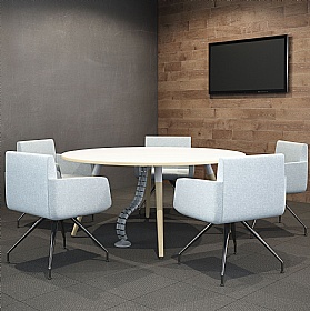 Gresham Moment Circular Steel Leg Meeting Tables