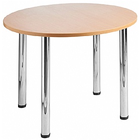 NEXT DAY Unite II Round Chrome Tubular Leg Tables