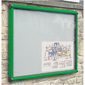 Coloured Frame Exterior Shield Showcases