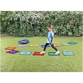 Rainbow Numbers Outdoor Play Mini Mat Squares