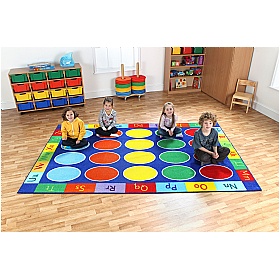 Rainbow ABC Rectangle Placement Carpet