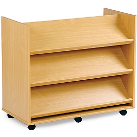 Library Unit With 3 Angled Shelves On Each Side