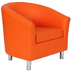 Collage Vinyl Tub Chairs With Metal Legs