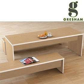 Gresham Deck Edged Table and Bench Set