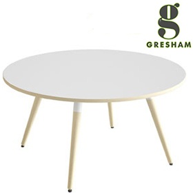 Gresham Moment Circular Wooden Leg Meeting Tables