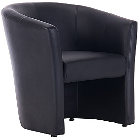 Brighton Black Bonded Leather Tub Chair