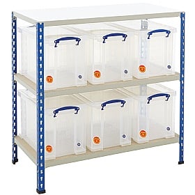 BiG340 Shelving Bay With 6 x 24 Litre Really Useful Boxes