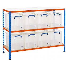 BiG340 Shelving Bay With 8 x 24 Litre Really Useful Boxes