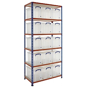 BiG340 Shelving Bay With 15 x 24 Litre Really Useful Boxes