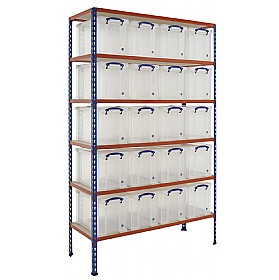 BiG340 Shelving Bay With 20 x 24 Litre Really Useful Boxes