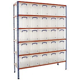 BiG340 Shelving Bay With 25 x 24 litre Really Useful Boxes