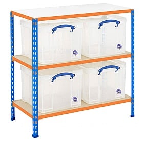 BiG340 Shelving Bay With 4 x 35 Litre Really Useful Boxes