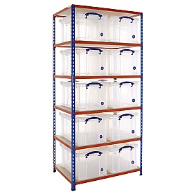 BiG340 Shelving Bay With 10 x 48 litre Really Useful Boxes
