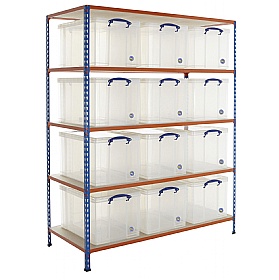 BiG340 Shelving Bay With 12 x 84 Litre Really Useful Boxes