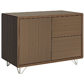 Boss Design Combination Wood Veneer Credenza With Wire Feet