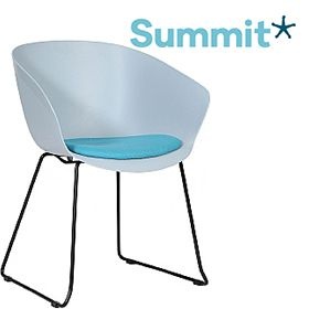 Summit Scoot Upholstered Polypropylene Skid Base Visitor Chair