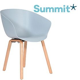 Summit Scoot Polypropylene Wooden Leg Visitor Chair