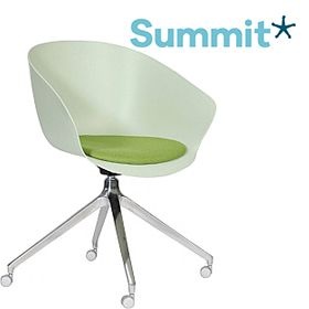 Summit Scoot Upholstered Polypropylene Pyramid Base Visitor Chair