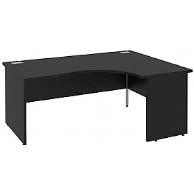 NEXT DAY Eclipse Black Ergonomic Panel End Corner Office Desks