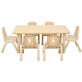 Elegant Rectangular Height Adjustable Classroom Tables