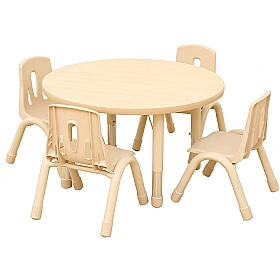 Elegant Round Height Adjustable Classroom Table