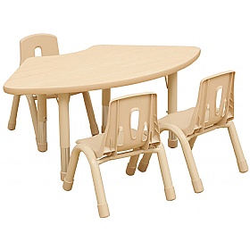Elegant Fan Shaped Height Adjustable Classroom Table